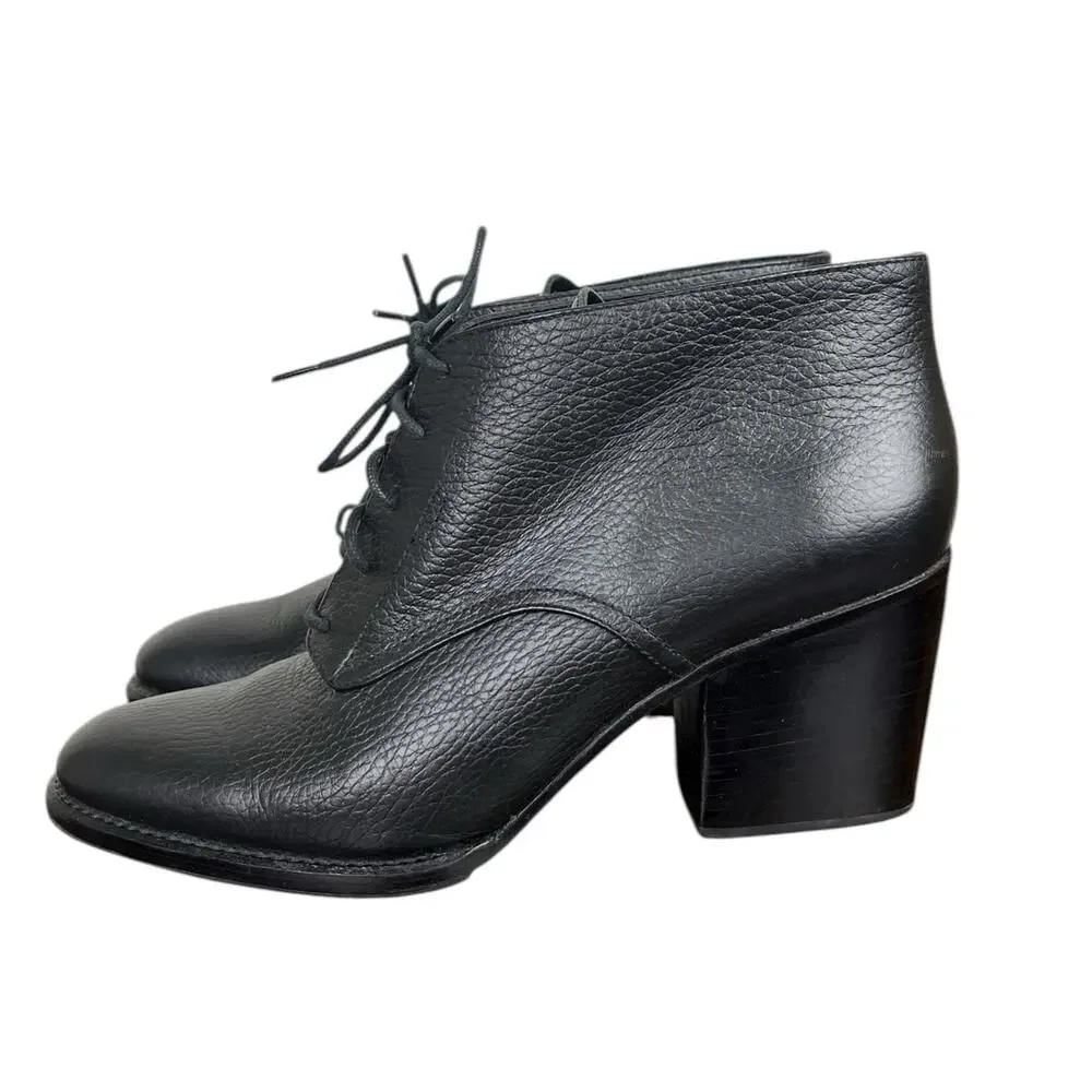 Rachel Comey Ibex Leather Lace-Up Booties Black Ankle Boots Size 9